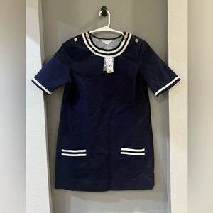 Vintage Brooks Brother Navy Blue Girls Sailor Dress NWT